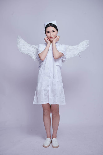 天使翅膀护士医生医务人员人物摄影图片