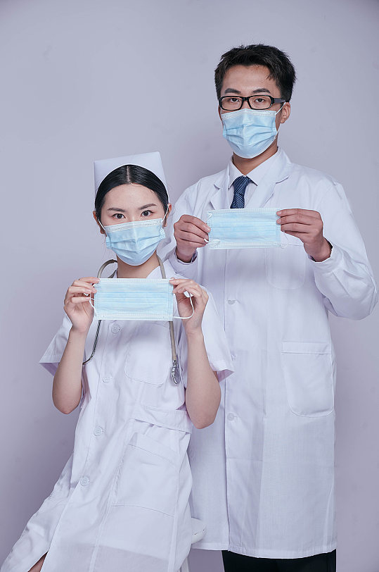 醫(yī)生護士組合醫(yī)務(wù)人員人物攝影圖片戴口罩