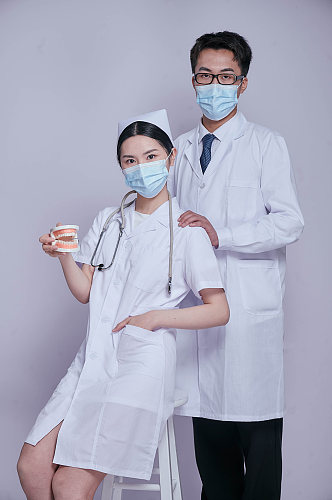 牙医牙科医生护士组合医务人员人物摄影图片