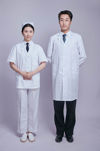 男女组合手势护士医生医务人员人物摄影图片