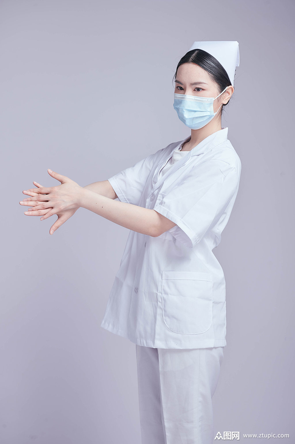 护士医疗医务人员人物摄影图片七步洗手法素材