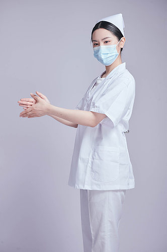 护士医疗医务人员人物摄影图片七步洗手法