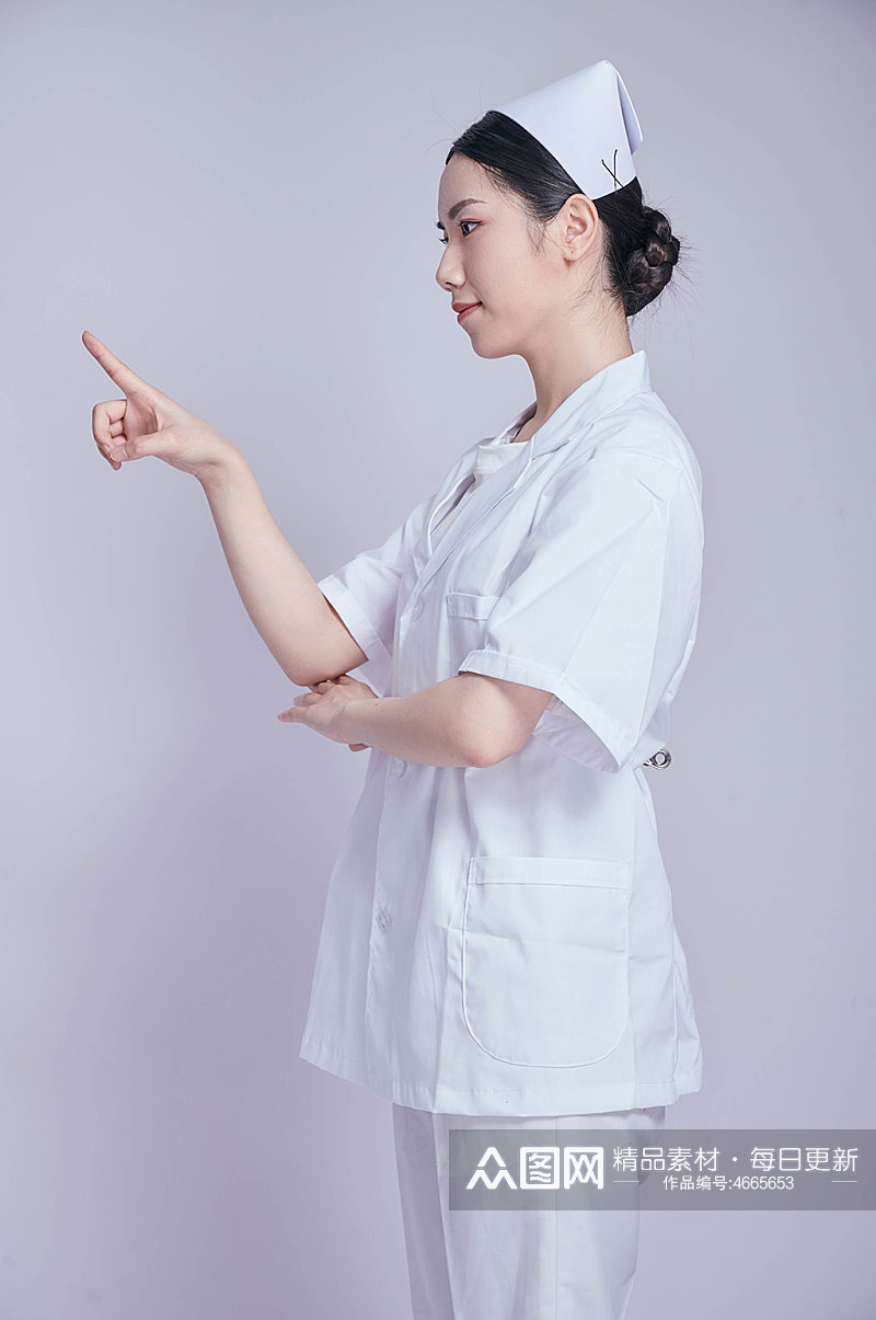 女护士医疗医务人员人物摄影图片手指素材