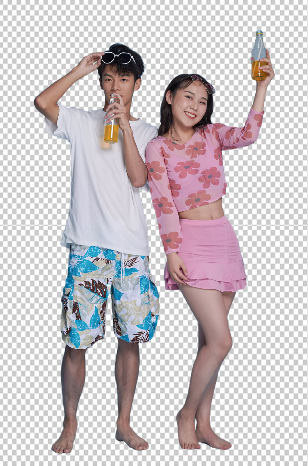 夏日夏季情人節(jié)情侶水上樂園泳裝免摳PNG攝影圖片素材