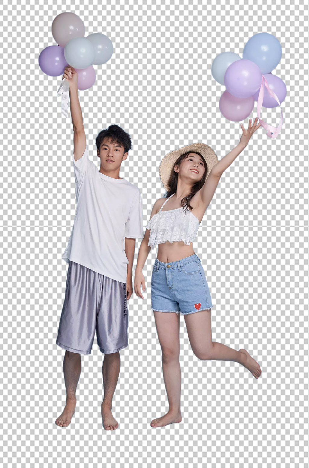 夏日夏季情人節(jié)情侶泳裝免摳PNG攝影圖片素材