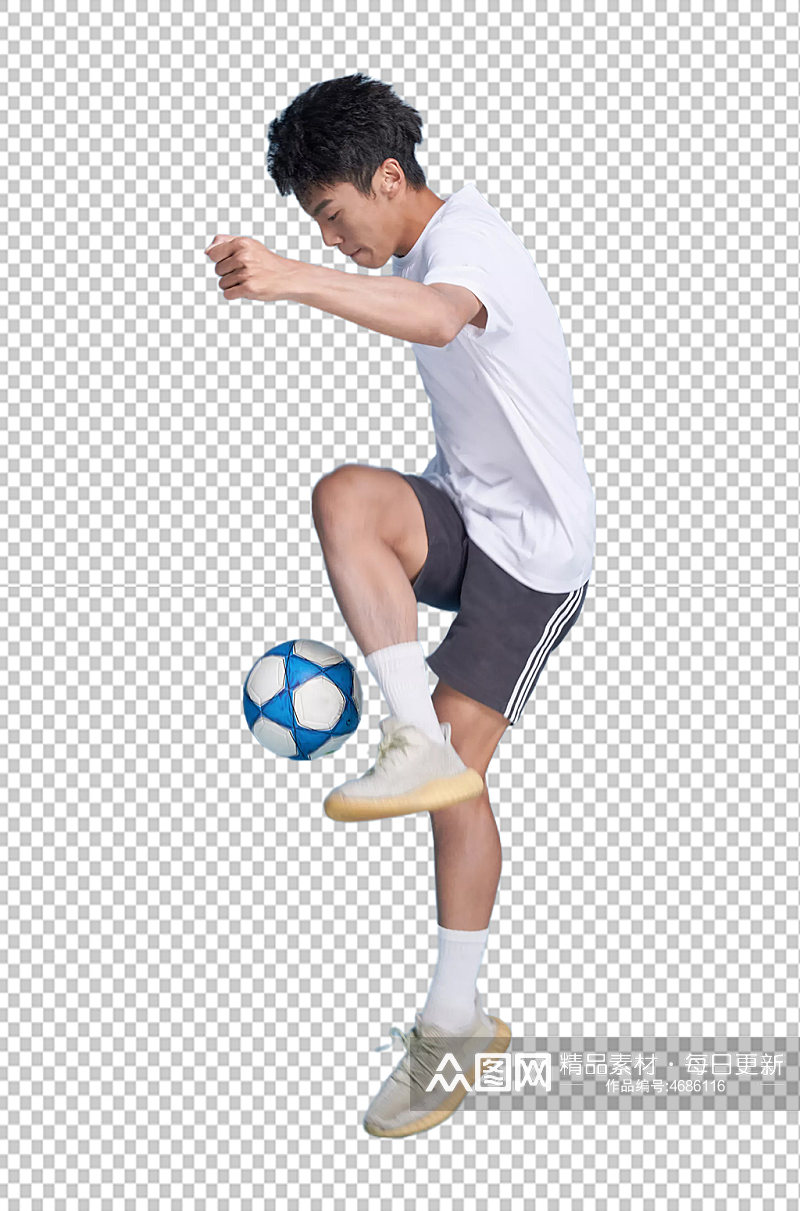 踢足球男生体育运动人物免抠PNG摄影图素材