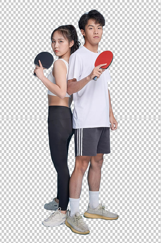 体育运动男女乒乓球人物免抠PNG摄影图片