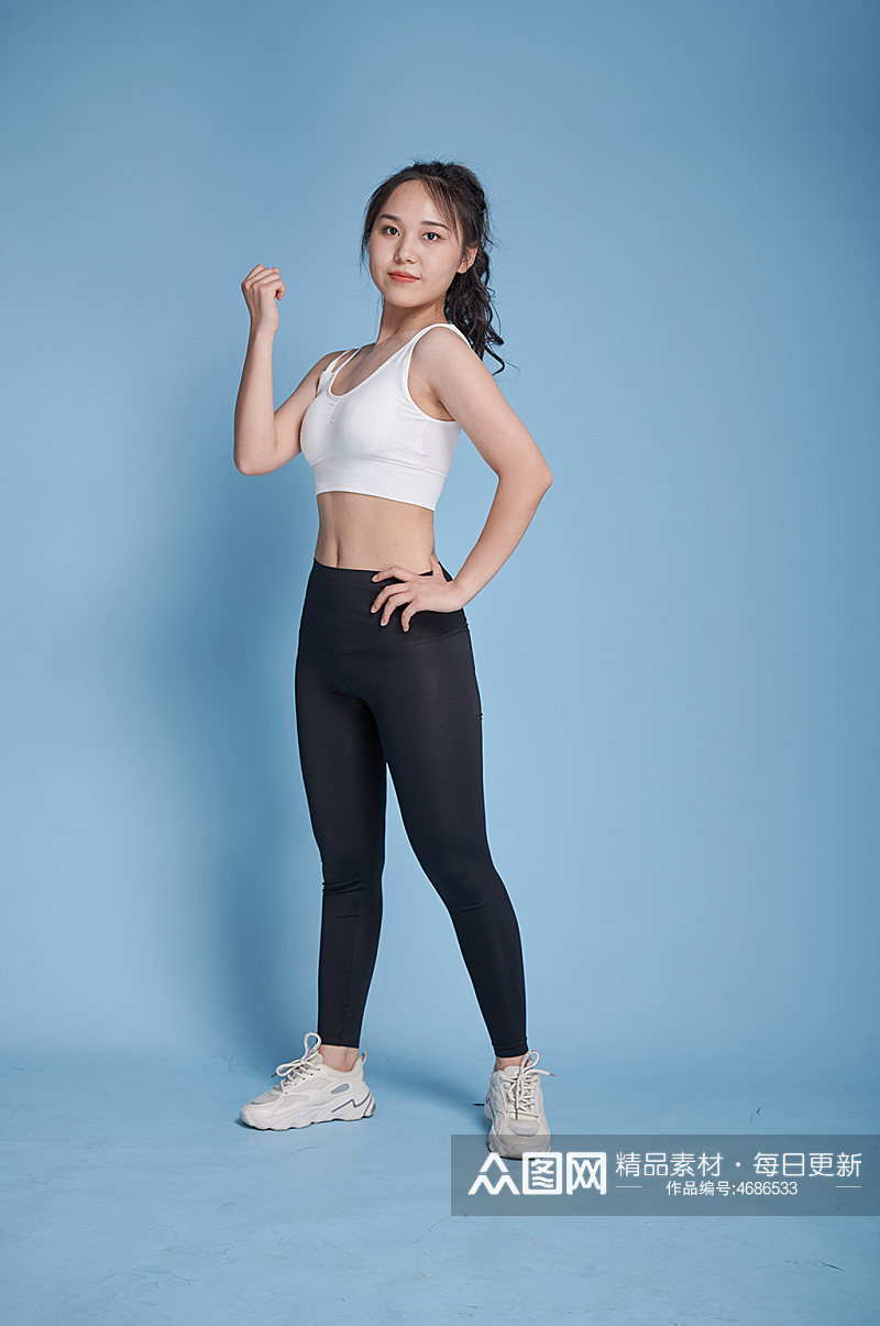 体育运动跑步瑜伽服女生健身人物摄影图素材