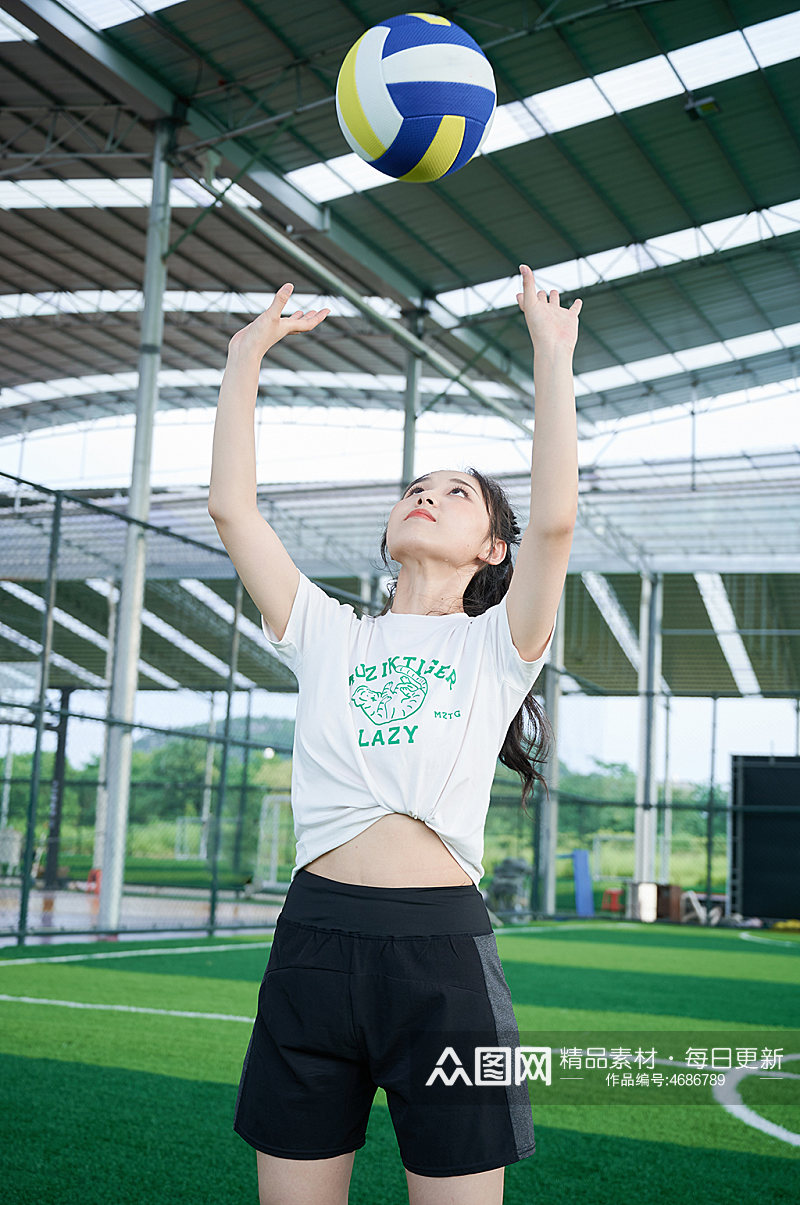 排球女生女排体育运动健身人物摄影图素材