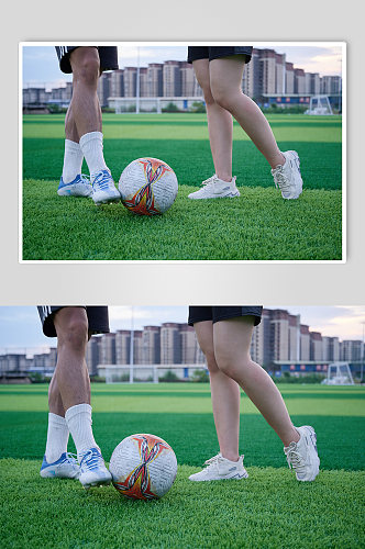 足球场体育足球运动男女健身人物摄影图