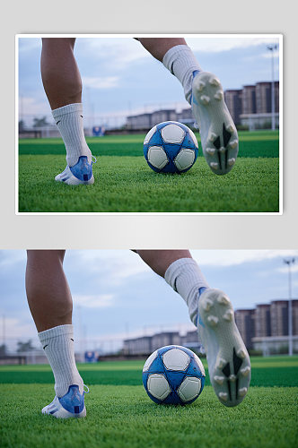 足球场体育足球运动特写健身人物摄影图