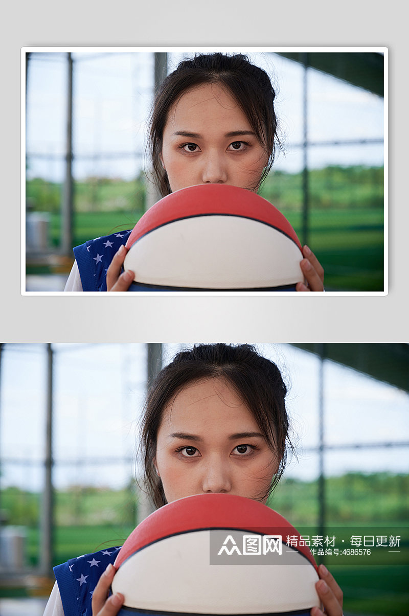 体育运动女生篮球女篮健身特写人物摄影图素材