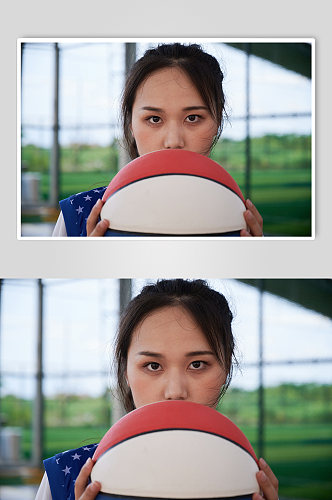 体育运动女生篮球女篮健身特写人物摄影图