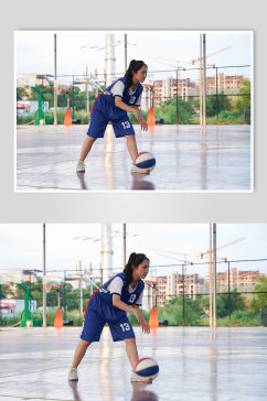 体育运动女生篮球女篮健身人物摄影图