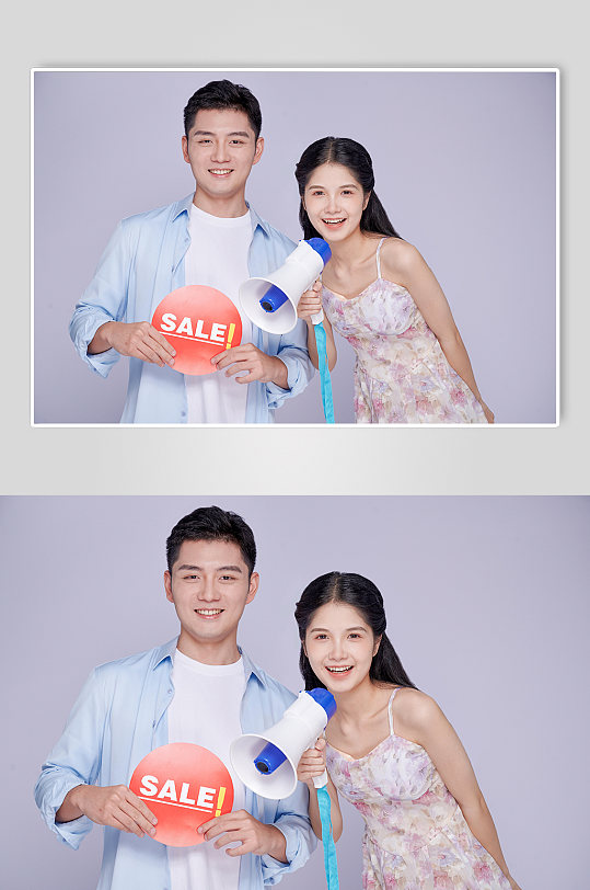 情人节促销喇叭青春情侣人物摄影图片精修-众图网