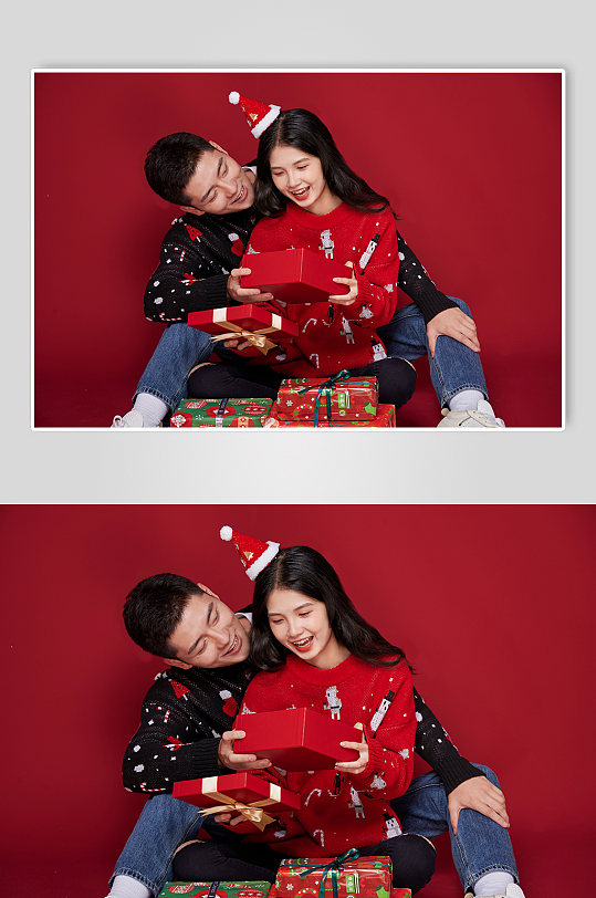 情人节礼物新年圣诞节情侣人物摄影图片精修-众图网