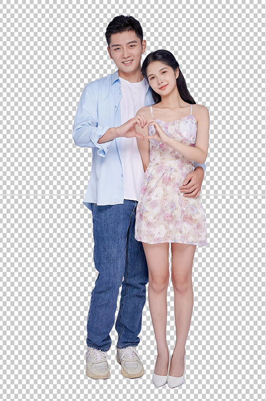 甜蜜情人节青春情侣人物免抠png摄影图片