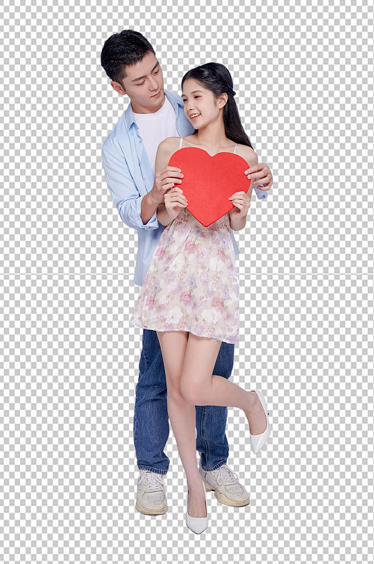 爱心情人节青春情侣人物公益免抠png摄影图片
