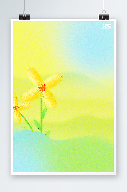 春天渐变弥散风背景海报背景图元素-众图网