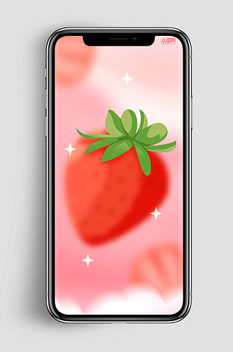 夏季水果草莓渐变弥散风背景图海报背景元素