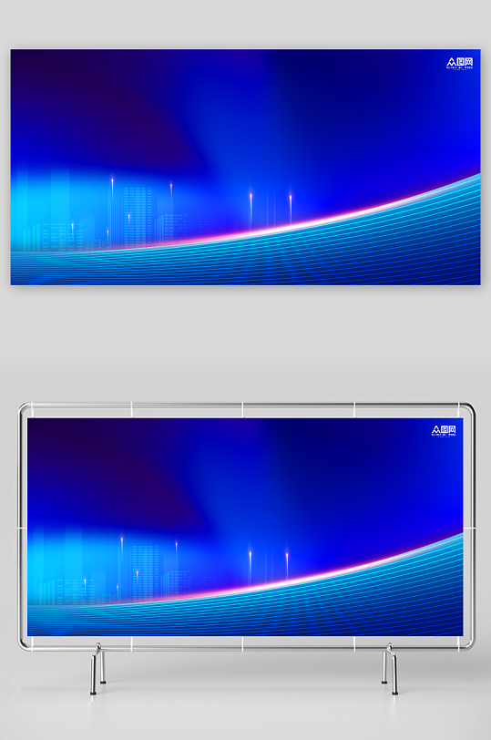 科技企业海报背景图元素免抠展板背景-众图网