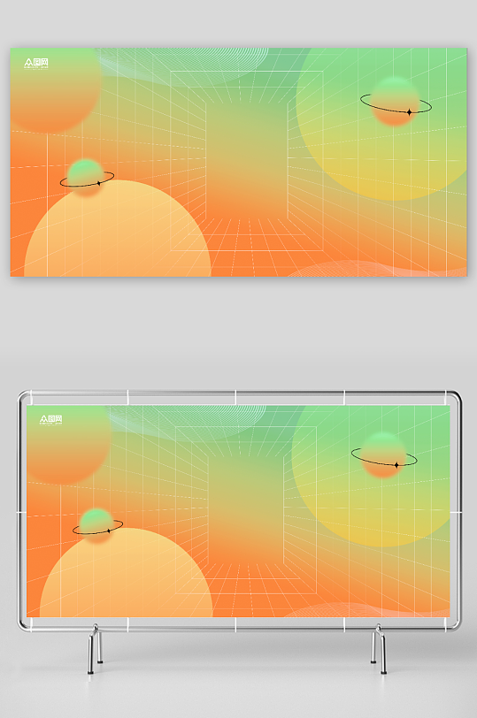炫彩企业海报背景图元素免抠展板背景-众图网