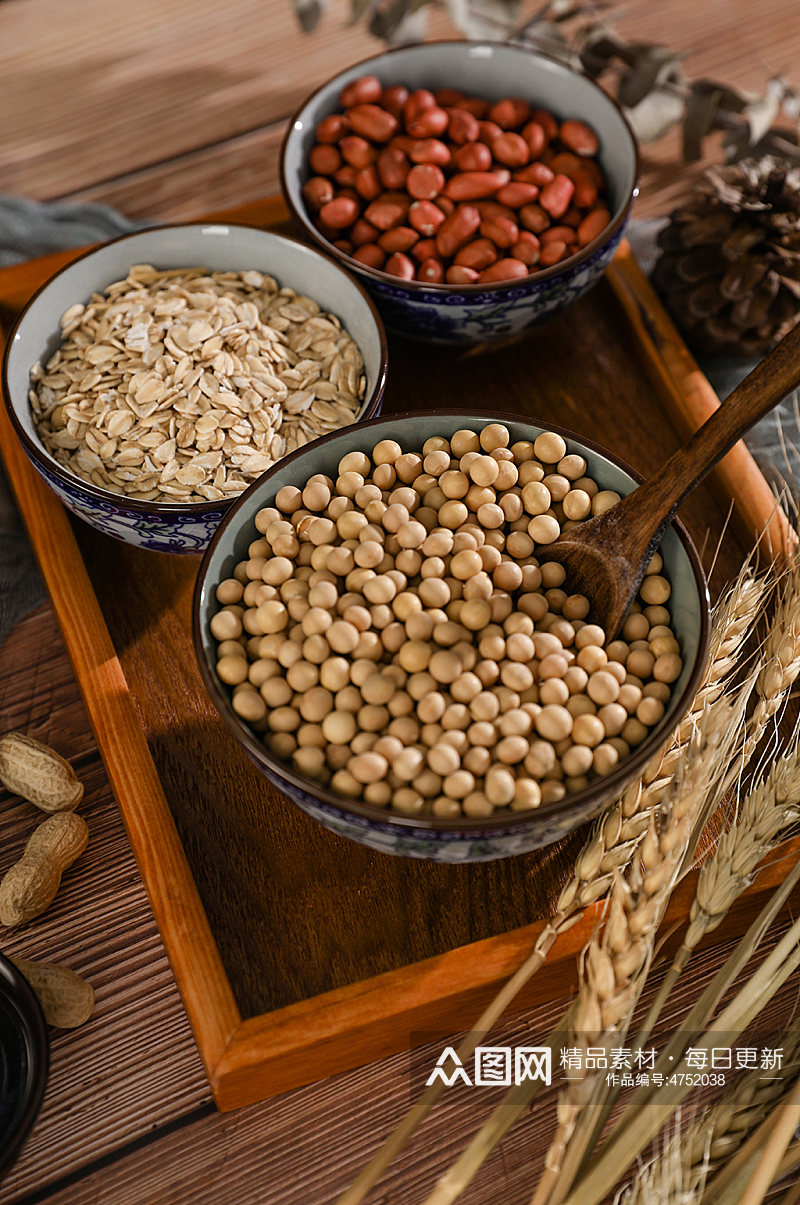 燕麦红豆绿豆营养五谷杂粮摄影图片素材