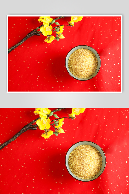 黄色小米营养五谷杂粮摄影图片