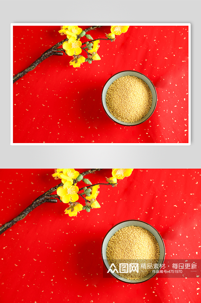 黄色小米营养五谷杂粮摄影图片素材