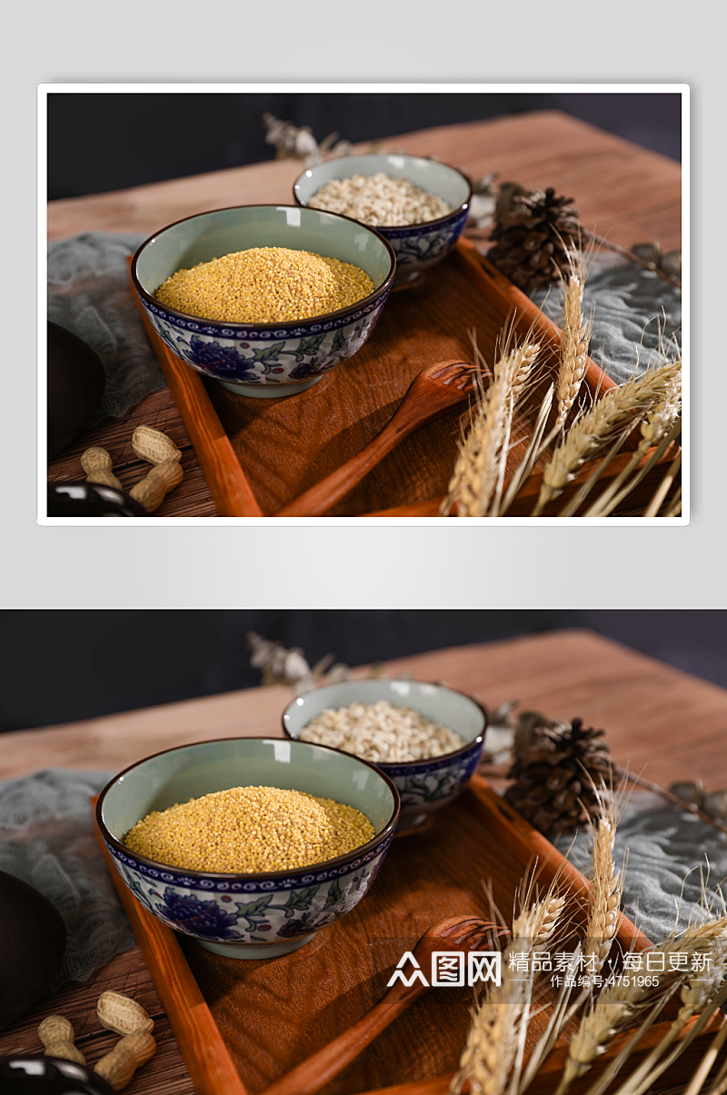 黄色小米粥营养五谷杂粮摄影图片素材