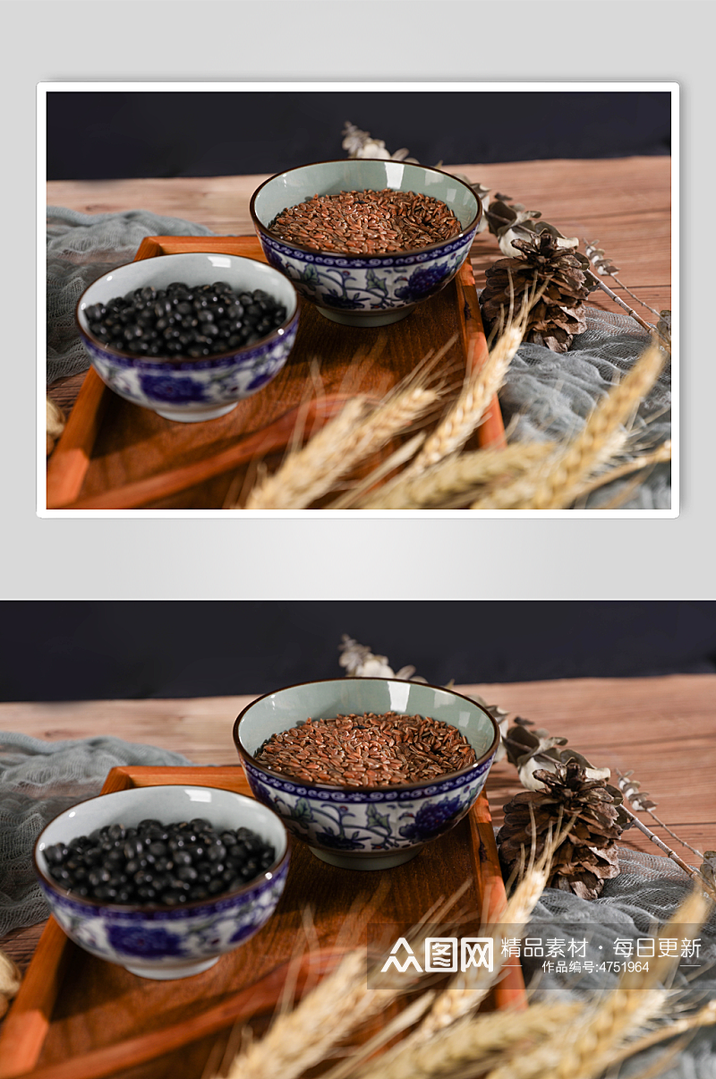 红米黑豆营养五谷杂粮摄影图片素材