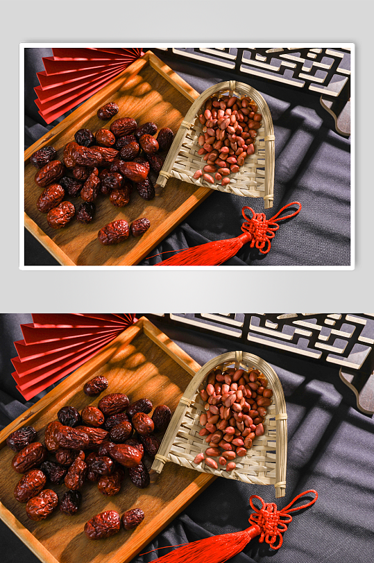 红枣花生营养五谷杂粮摄影图片