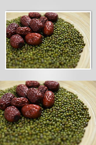 红枣绿豆健康杂粮美食营养五谷杂粮摄影图片
