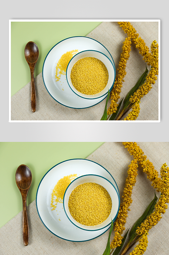 小米早餐摆盘杂粮粥营养五谷杂粮摄影图片-众图网