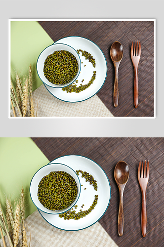 绿豆早餐摆盘杂粮粥营养五谷杂粮摄影图片