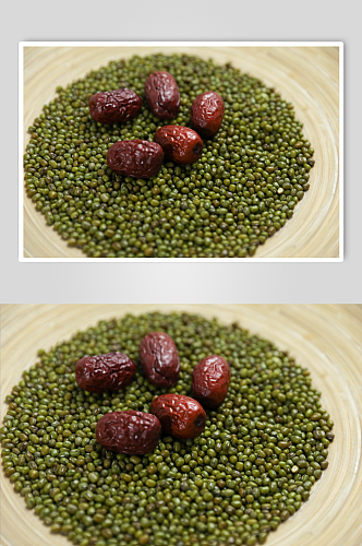 健康绿豆红枣美食营养五谷杂粮摄影图片