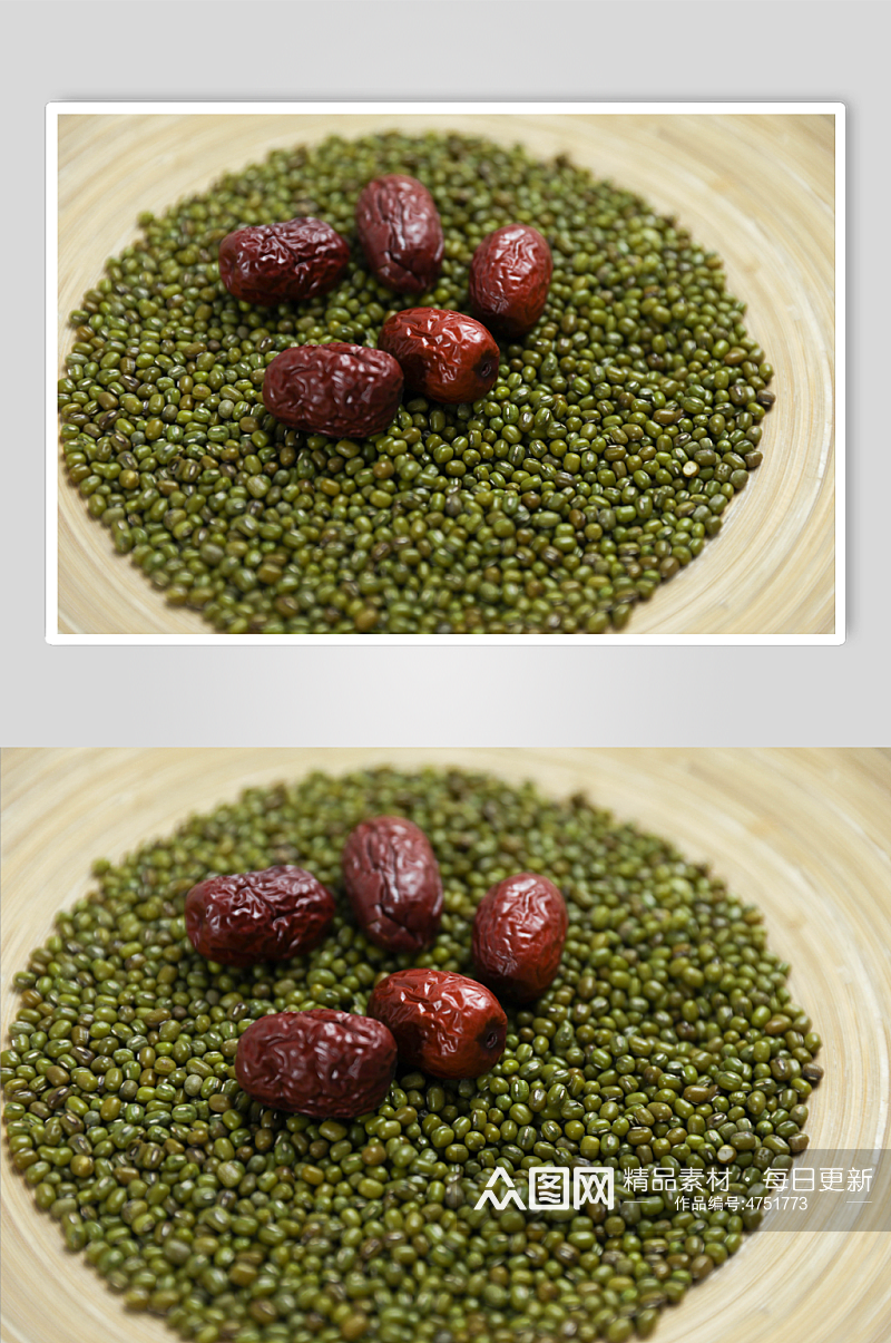 健康绿豆红枣美食营养五谷杂粮摄影图片素材