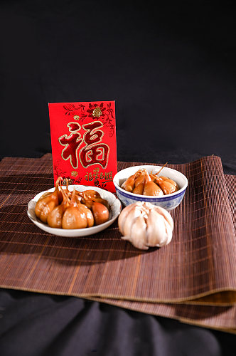 大蒜腊八蒜传统美食腊八物品摄影图片