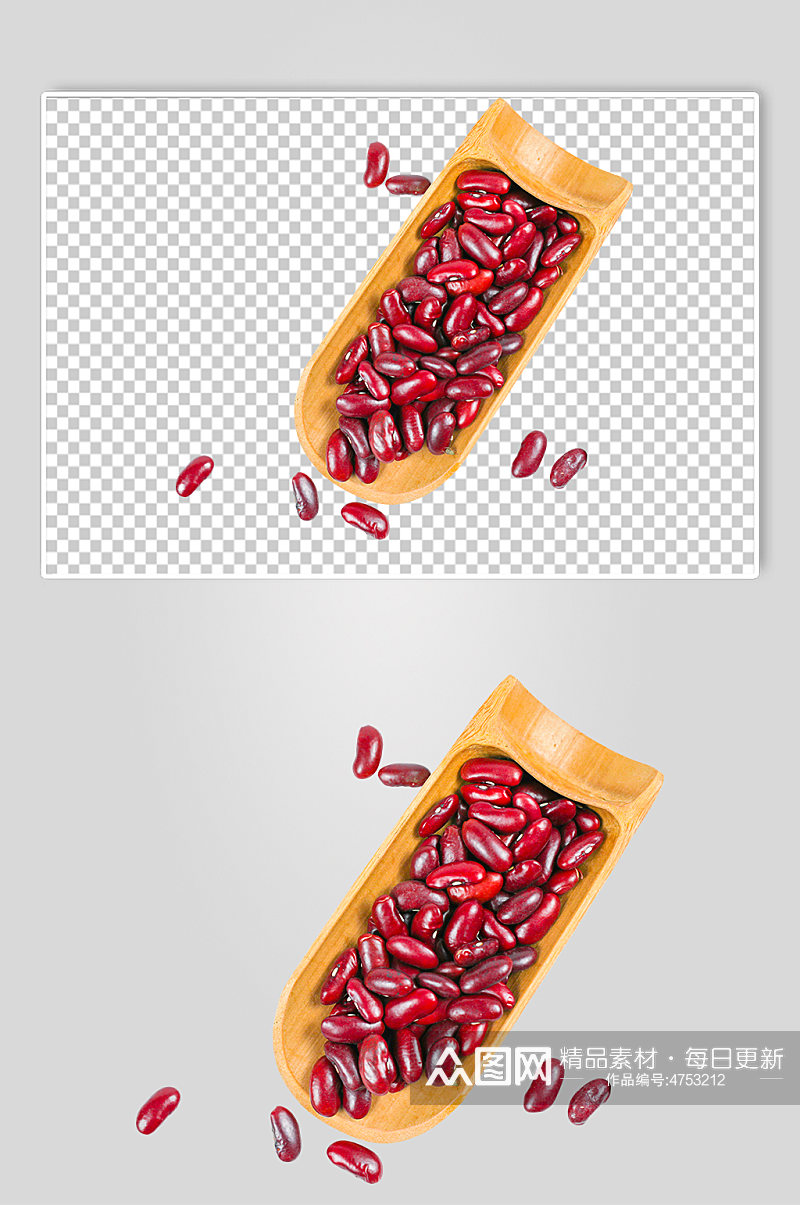 大红豆五谷杂粮摄影图片PNG免抠元素素材