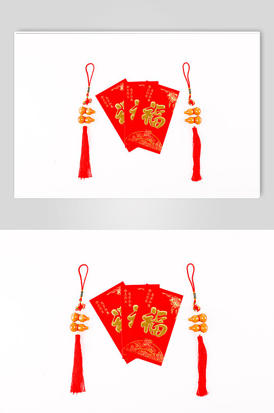 新年红包中国结春节物品元素摄影图片