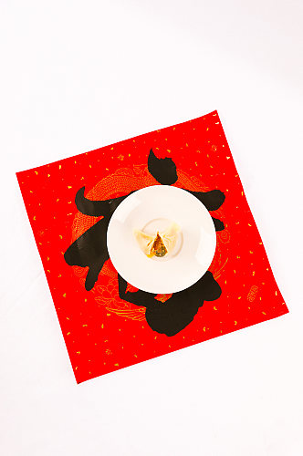 新年硬币饺子福字春节物品元素背景摄影图片