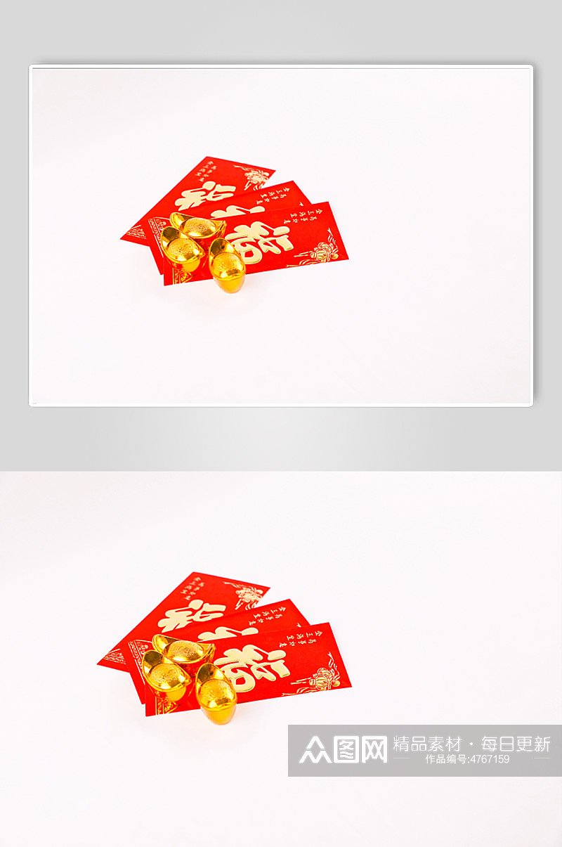 新年红包金元宝春节物品元素摄影图片素材
