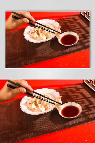 新年饺子美食春节物品元素摄影图片