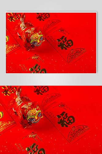 新年玩偶红包春节物品元素摄影图片