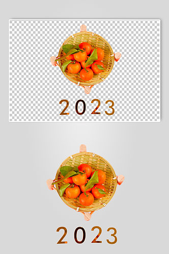 2023橘子春节物品摄影图PNG免抠元素