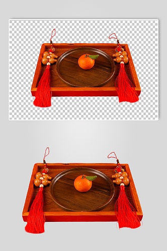 橘子中国结春节物品摄影图PNG免抠元素
