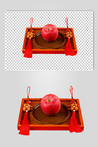 苹果中国结春节物品摄影图PNG免抠元素