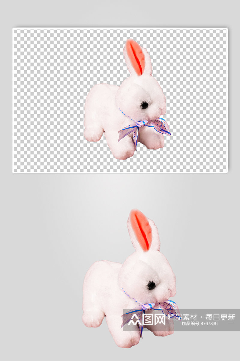 兔年兔子玩偶春节物品摄影图PNG免抠元素素材