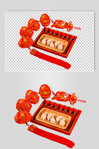 新年饺子春节物品摄影图PNG免抠元素