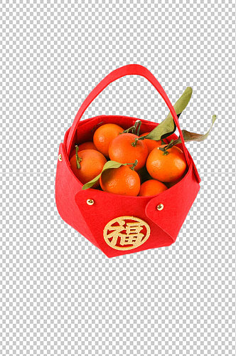 水果橘子福字春节物品摄影图PNG免抠元素